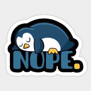 funny lazy penguin Sticker